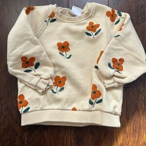 Zara Cream Sweatshirt with Orange Floral Design